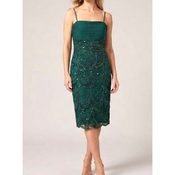 Sue Wong Dresses & Skirts - NWT Sue Wong Dress 6 Green Beaded Sequin Embroidered Shirred Prom Hoco Designer